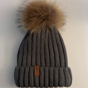 Gray Pom Beanie